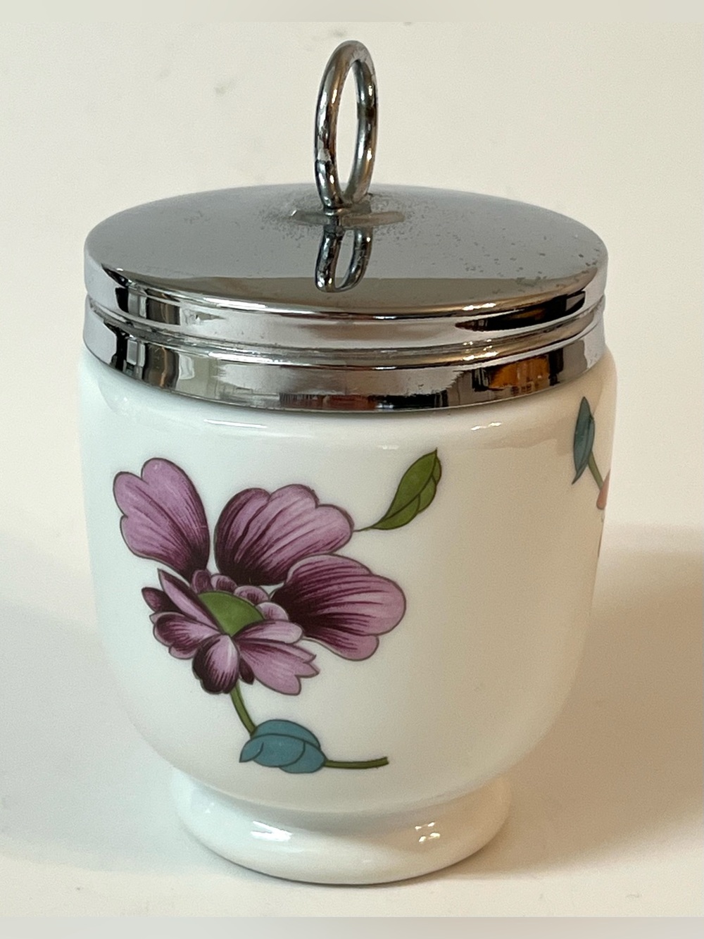 Royal Worcester Porcelain Egg Coddler Astley Floral Pattern England 3 in